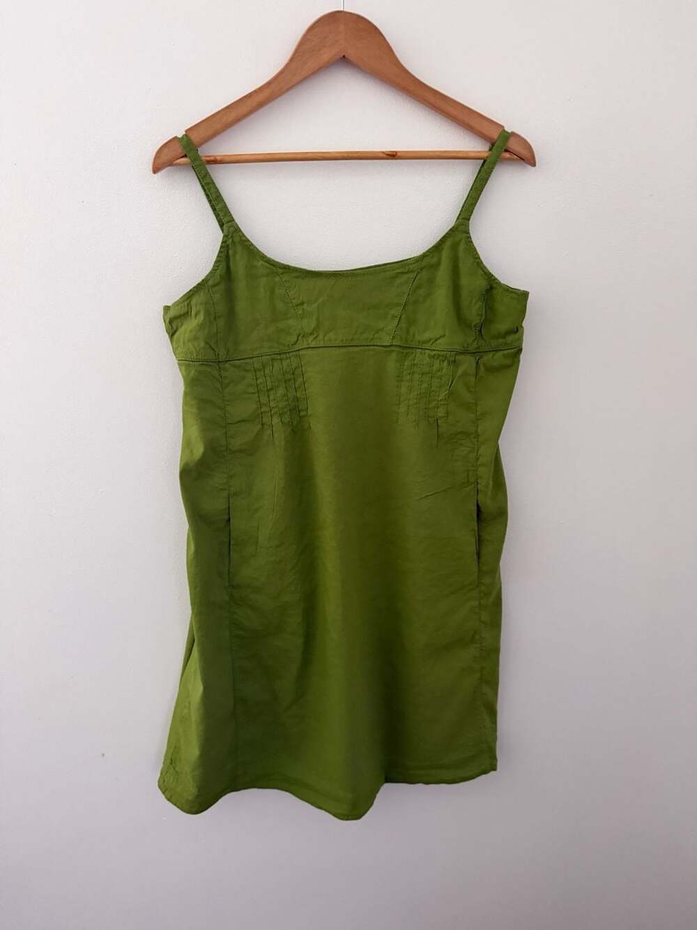 Eileen Fisher Petite Linen-Blend Pleated Spaghetti Strap Dress sz PL
